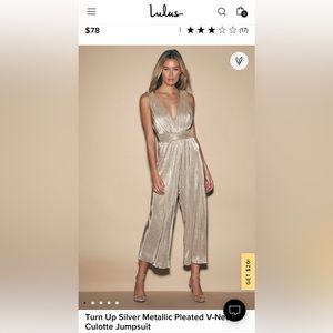 Lulus Metallic V-Neck Jumpsuit
